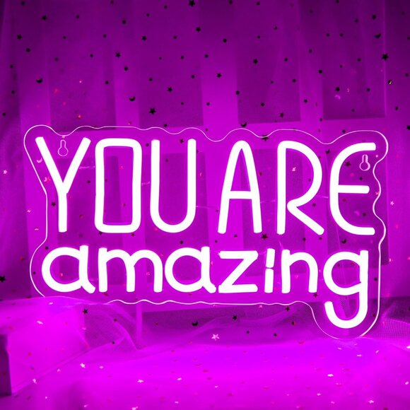 Other - You Are Amazing Neon Sign,Pink Text You Are Amazing LED Neon Sign for Wall Decor